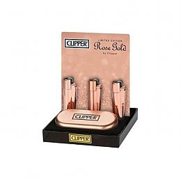 Clipper rose gold metal çakmak 12li