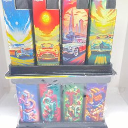 İ-LİGHTER Y-334 DESENLİ METAL TURBO ÇAKMAK 24`LÜ