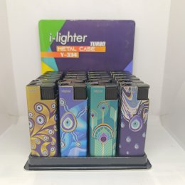 İ-LİGHTER Y-334 METAL TURBO ÇAKMAK 24`LÜ