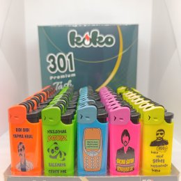 KOKO 301 BASKILI TAŞLI ÇAKMAK 50`Lİ
