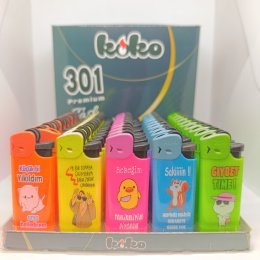 KOKO 301 BASKILI TAŞLI ÇAKMAK 50`Lİ