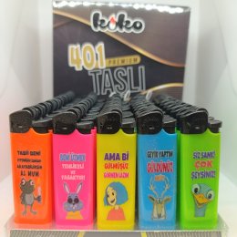 KOKO 401 BASKILI TAŞLI ÇAKMAK 50`Lİ